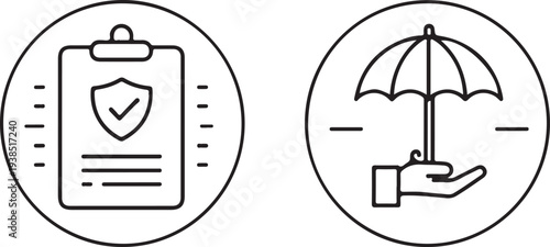 people life insurance icon set safety health assurance policy medical service vector