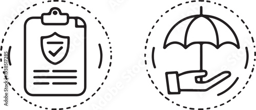 Health insurance icon set. medical coverage symbols for digital and print design. healthcare protection