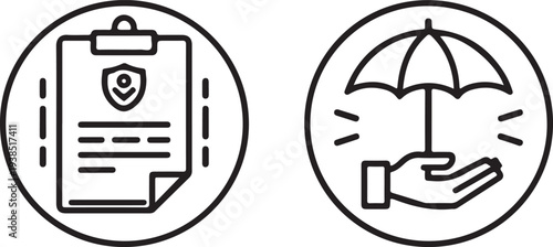 Insurance and Protection solid icon set. Includes symbols for insurance policy, risk management,