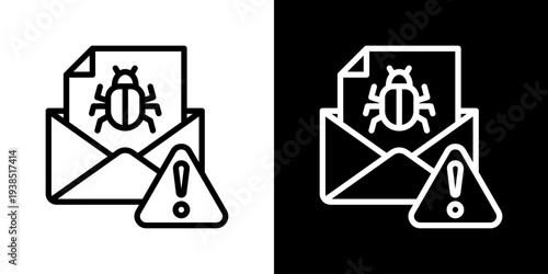Spam Icon Set Vector Collection Isolated In Black And White