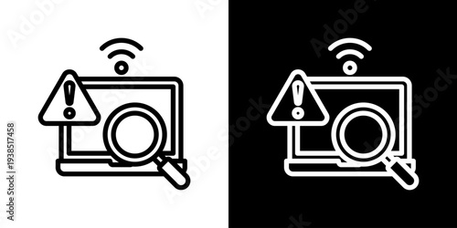 Intrusion Detection Icon Set Vector Collection Isolated In Black And White