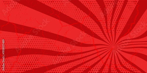 Vibrant red comic book sunburst background. modern eps 10