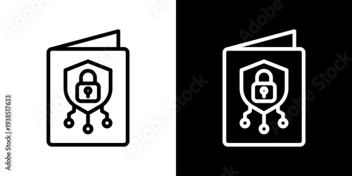 Security Protocol Icon Set Vector Collection Isolated In Black And White