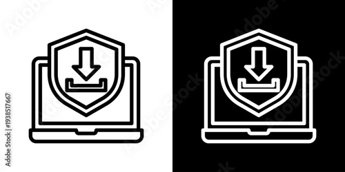 Download Icon Set Vector Collection Isolated In Black And White