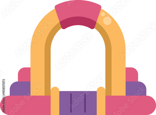 Inflatable bouncy castle playground structure inviting children for fun and active play