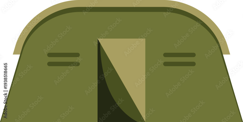 Fototapeta premium Military tent structure representing army base camp shelter