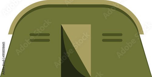 Military tent structure representing army base camp shelter