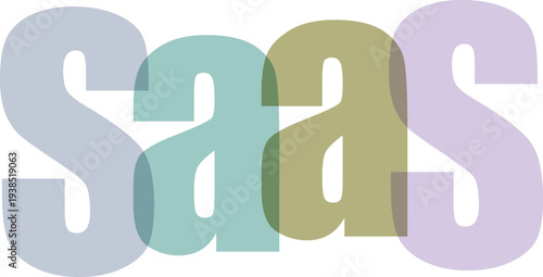 Transparent Overlapping SaaS Text Graphic