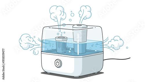 Modern home humidifier effectively releases gentle steam to improve air quality and maintain comfortable humidity levels.