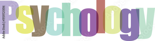 Colorful Overlapping Psychology Text Word Vector Graphic
