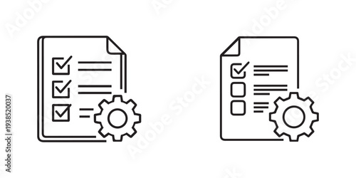 Checklist and settings icons for document configuration