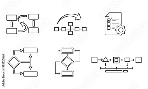 Flowchart and diagram elements for business process modeling