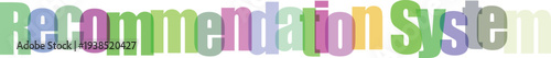 Recommendation System Colorful Text Illustration