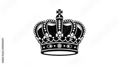 Detailed black crown design intricate ornamentation royal symbol silhouette