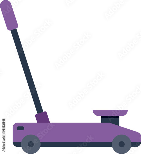 Modern purple hydraulic floor jack designed for lifting vehicles in automotive maintenance and repair