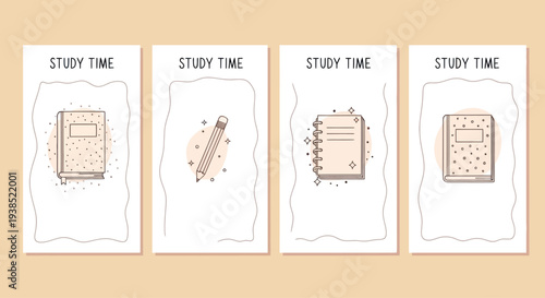 Study Time: Books, Notebook, Pencil - Education Concept