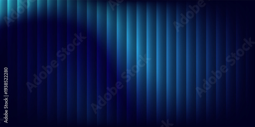 Modern Futuristic neon texture with vibrant shades of blue wavy gradient glossy prismatic mooth fluted vertical lines waves lines