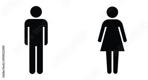 Simple restroom signage featuring a man and woman silhouette