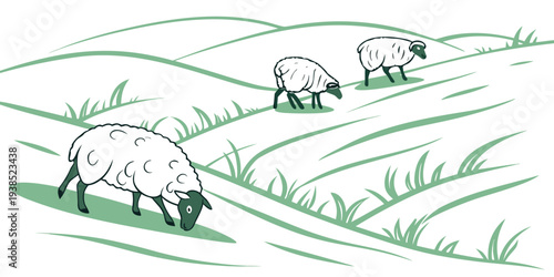 A group of people are playing a game of golf on a lush green course. Vector