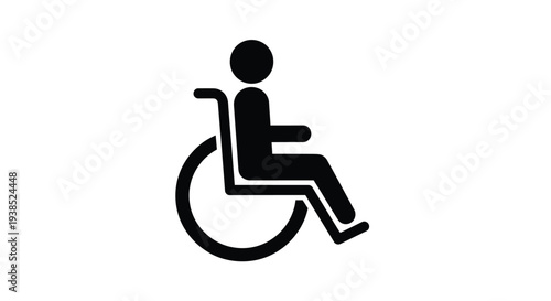 Person in a wheelchair accessibility symbol simple design silhouette