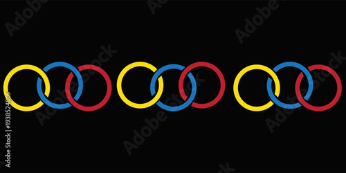 Abstract shape for branding, logotype design. Three circles in chain, triple infinity. Three Circle Logo.