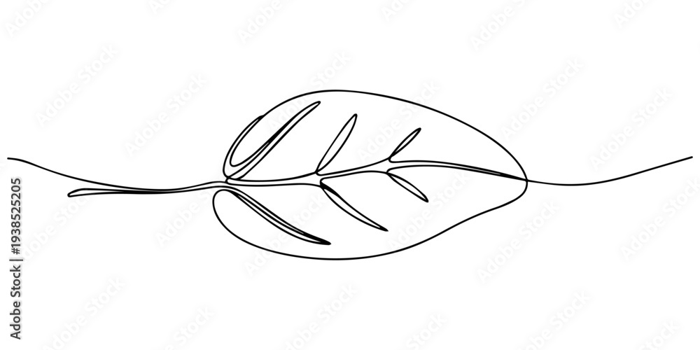 Fototapeta premium Eucalyptus leaf continuous one line drawing, One line drawing of leaves, branch, flowers. Continuous line drawing of eucalyptus leaves. Floral single line poster. Contour drawing of plant. Abstract.