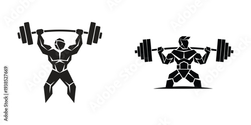Muscular Man Lifting Weights Graphic for Gym Branding