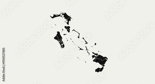 Bahamas Map Outline, Caribbean Archipelago, Travel Destination
