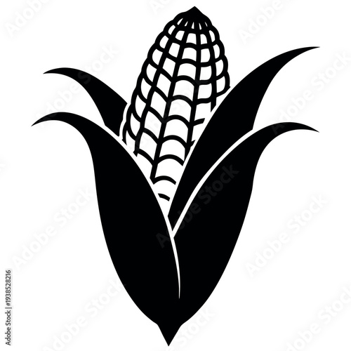 A corn-silhouette on-white-background-vector 