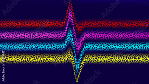 Vector multicolored background from circles. In the form of a sound wave. Background