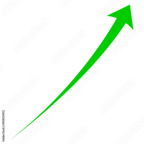 green arrow on white background