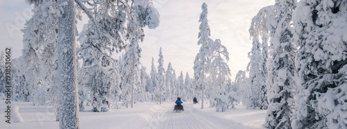 фотографія Explore winter wonderland in Akaslompolo, Lapland with snowmobiles through seren