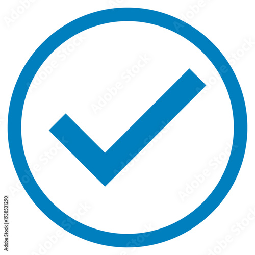 Blue Checkmark Icon inside Circle for Success and Verification