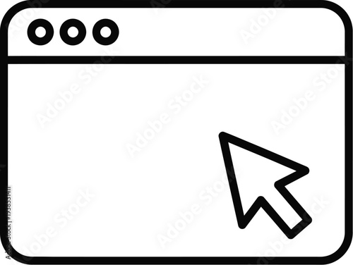 Computer browser window displays a cursor arrow pointing toward the center ready for user interaction or web navigation.