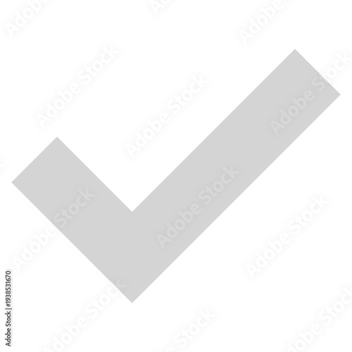 Grey Checkmark Icon Isolated on White Background for Verification