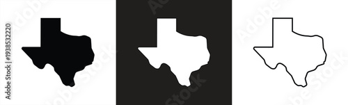 Texas map icon, vector illustration