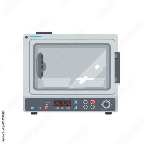 Modern laboratory oven or incubator with digital display and controls, used for scientific experiments or industrial processes.