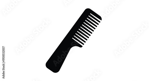A simple black comb design against a white background silhouette