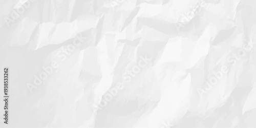 White crumpled paper texture background with organic shadows and creases for design mockups and minimalist backdrop