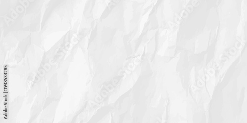 White crumpled paper texture background with organic shadows and creases for design mockups and minimalist backdrop