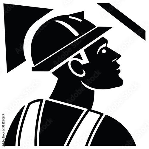 A minimalist black and-white icon of-a construct 