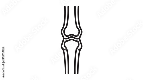 Minimalist Vector Icon of a Human Knee Joint for Orthopedic Health and Bone Anatomy Concepts