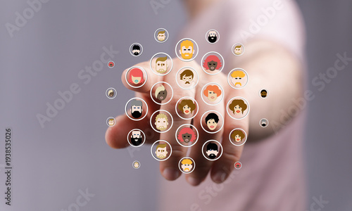 Hand reaching out to connec...