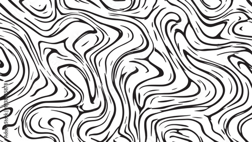 Abstract Black and White Marbled Swirls Vector Background