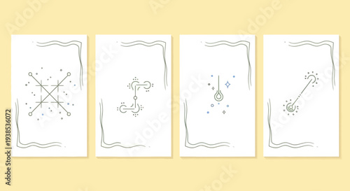 Esoteric Symbols and Geometric Patterns on Minimalist Cards