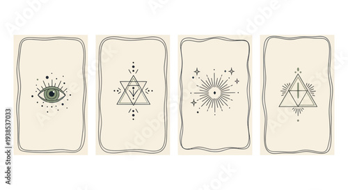 Mystical Symbols Tarot Cards - Esoteric Design Elements