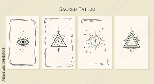 Mystical Sacred Tattoo Designs: Eye, Triangle, Star of David, Celestial Symbols