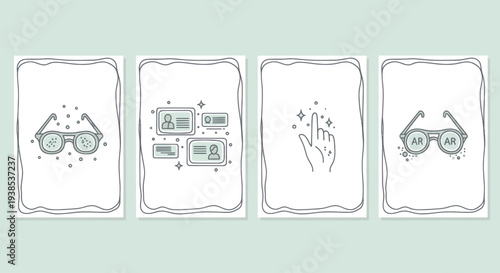 Augmented Reality Glasses and ID Cards, Digital Interaction Concept
