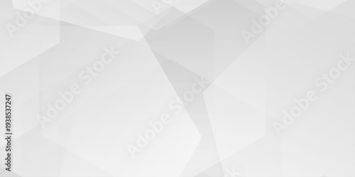 abstract white and gray geometric background with subtle transparent overlapping hexagonal shapes and soft gradients