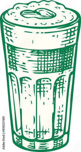Hand Drawn Illustration of a Tall Glass